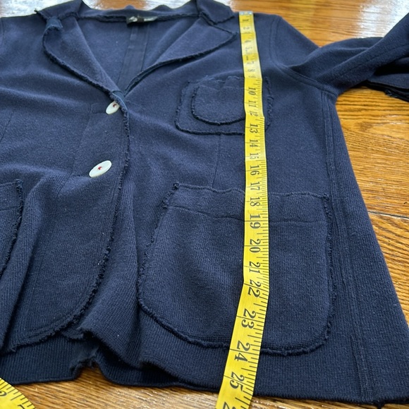 Lynn Ritchie cotton/bamboo blazer. Navy blue. Size Medium. - Picture 11 of 13